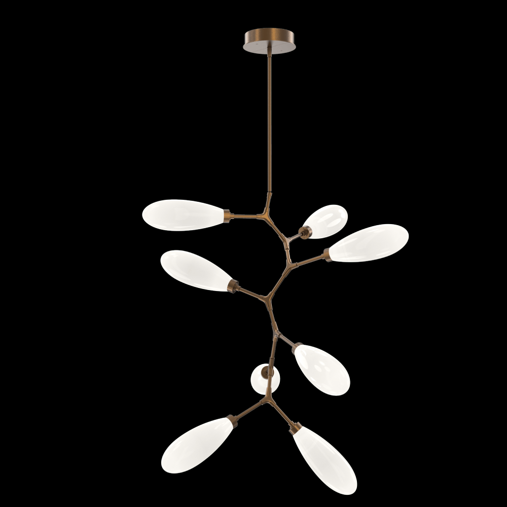 Fiori Modern Vine 8 Pc.-Flat Bronze-White Glass Lens