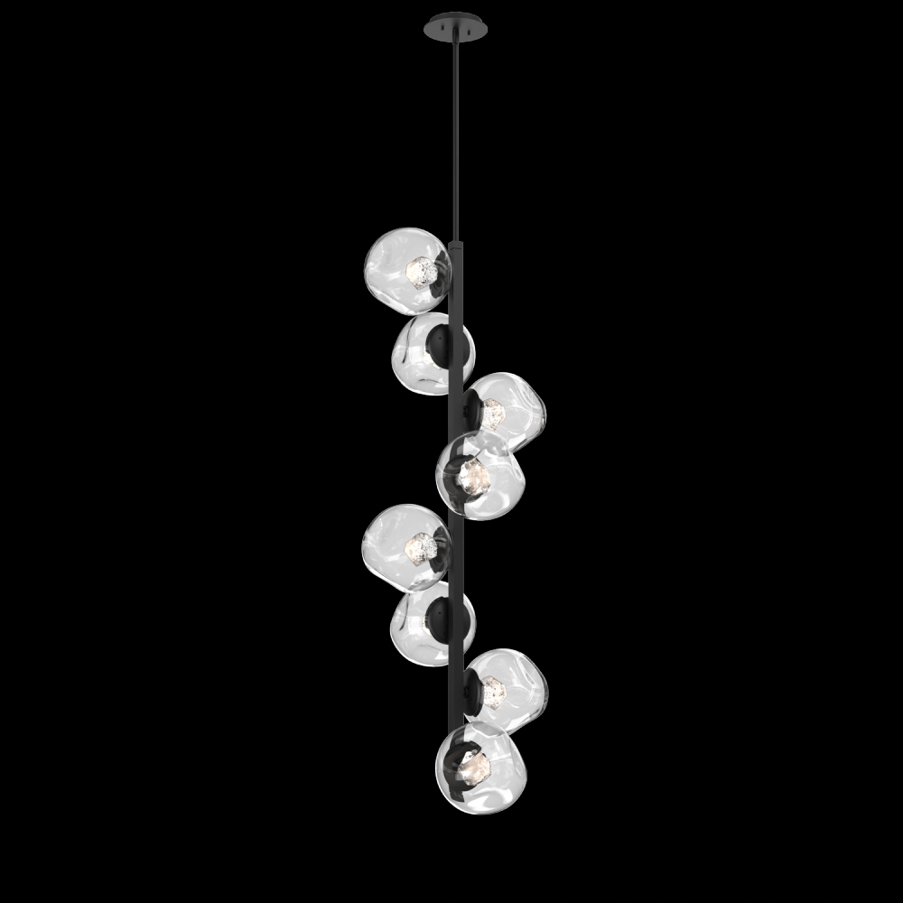 Luna 8pc Twisted Vine-Matte Black-Zircon Inner - Clear Outer-Threaded Rod Suspension-LED 2700K