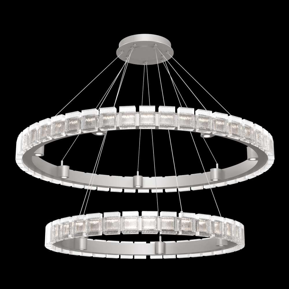 Tessera 38&#34; & 50&#34; Two-Tier Ring-Beige Silver