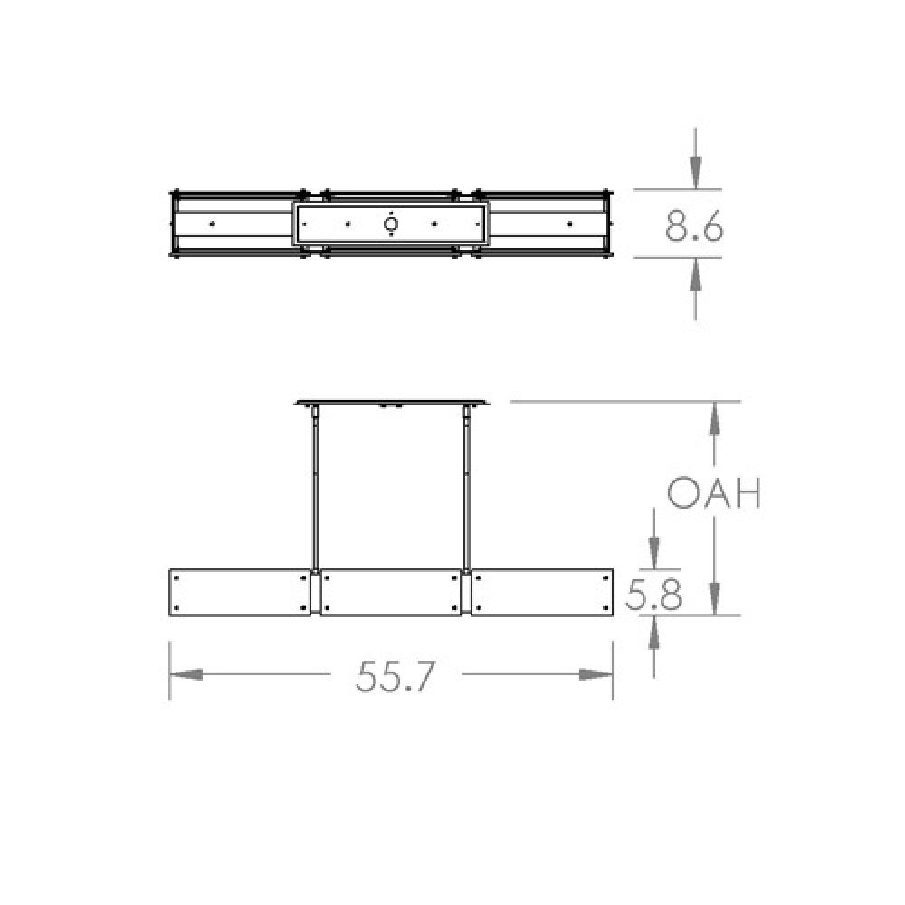 Textured Glass Linear Suspension-56-Gunmetal