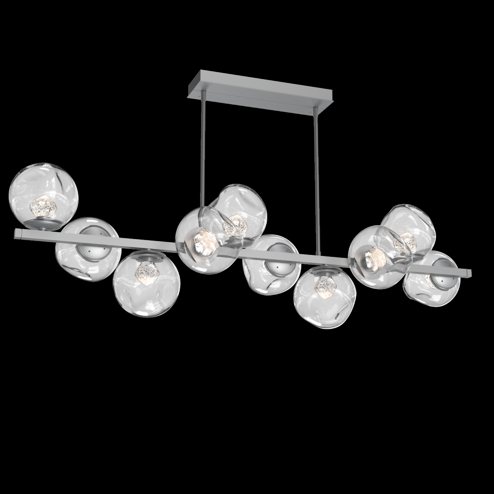 Luna 10pc Twisted Branch-Classic Silver-Zircon Inner - Clear Outer-Threaded Rod Suspension-LED 3000K