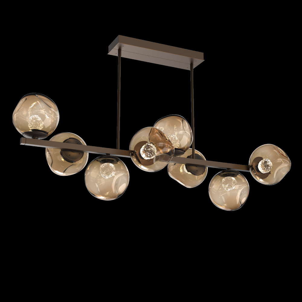 Luna 8pc Twisted Branch-Flat Bronze-Floret Inner - Bronze Outer-Threaded Rod Suspension-LED 2700K