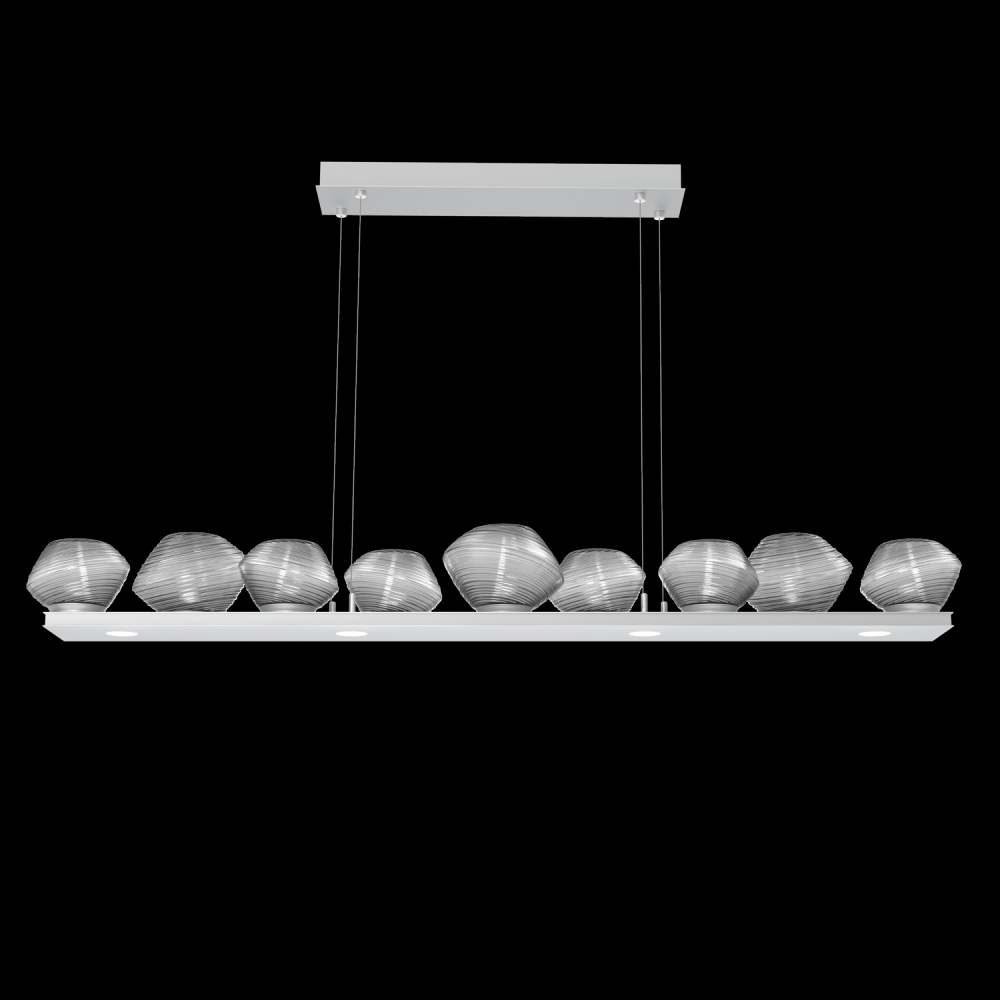 Mesa 59&#34; Linear Suspension-Classic Silver-Smoke Blown Glass