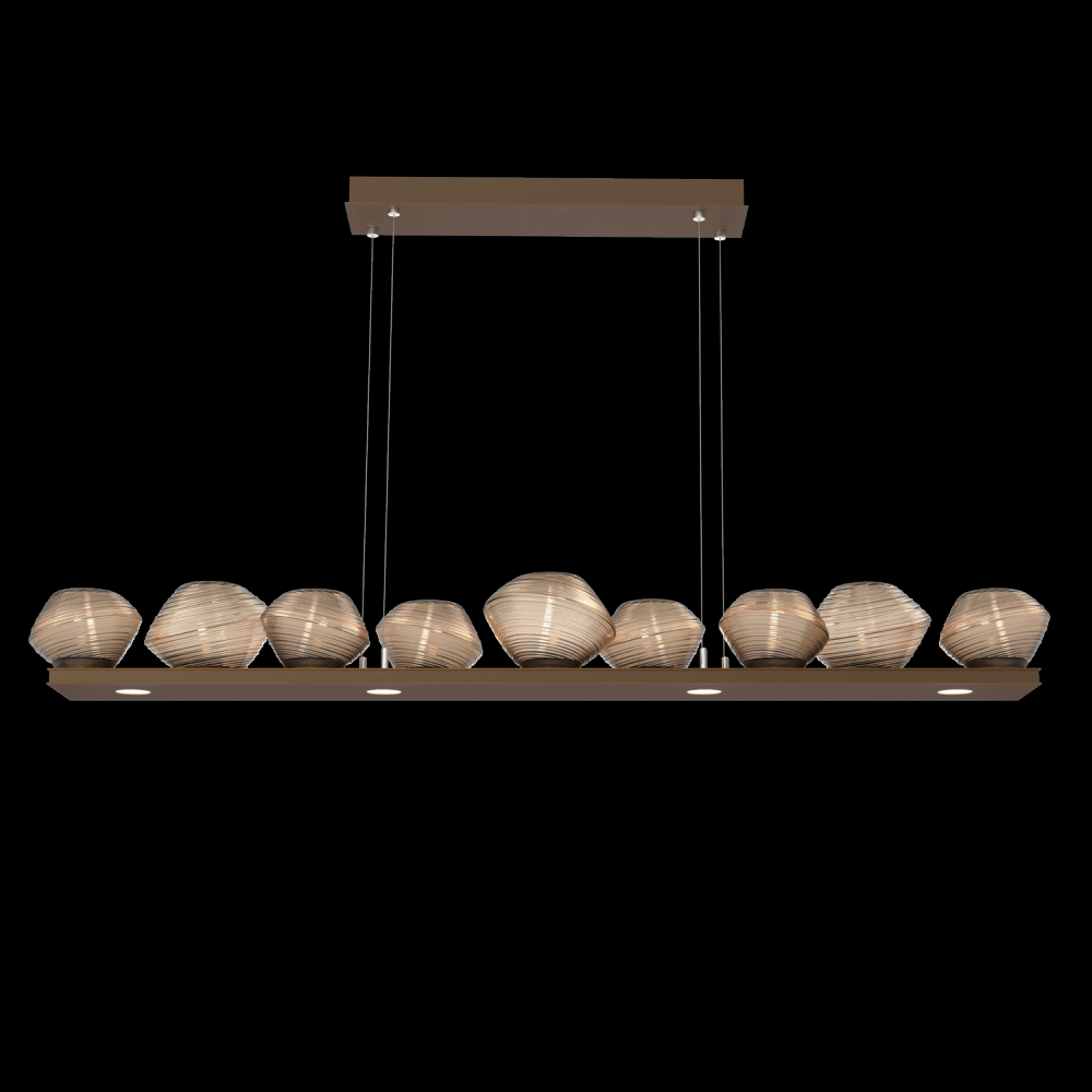 Mesa 59&#34; Linear Suspension-Flat Bronze-Bronze Blown Glass