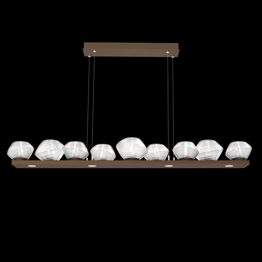 Mesa 59&#34; Linear Suspension-Flat Bronze-Clear Blown Glass