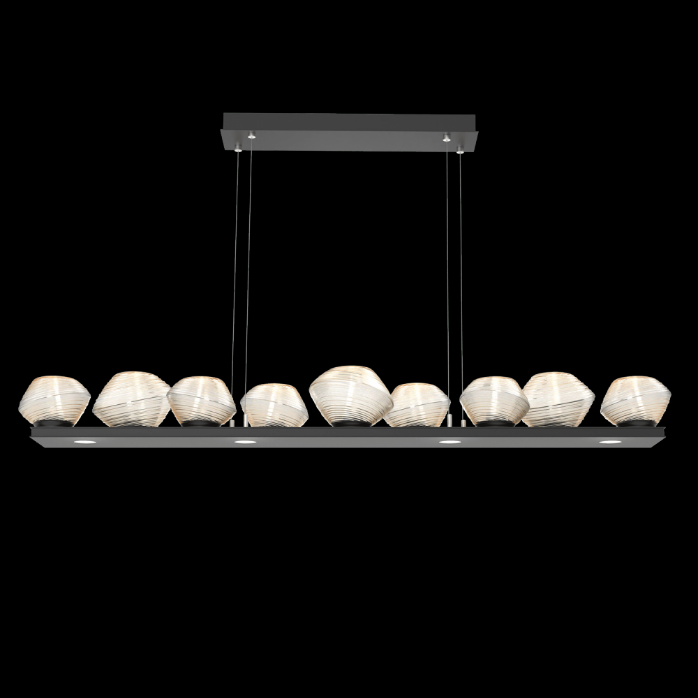 Mesa 59&#34; Linear Suspension-Matte Black-Amber Blown Glass