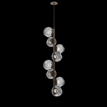 Hammerton CHB0086-T8-FB-FS-001-L1 - Luna 8pc Twisted Vine-Flat Bronze-Floret Inner - Smoke Outer-Threaded Rod Suspension-LED 2700K