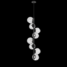 Hammerton CHB0086-T8-MB-FC-001-L3 - Luna 8pc Twisted Vine-Matte Black-Floret Inner - Clear Outer-Threaded Rod Suspension-LED 3000K