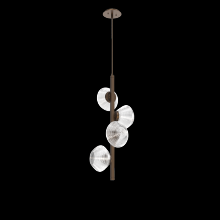 Hammerton CHB0089-T4-FB-C-001-L1 - Mesa 4pc Twisted Vine-Flat Bronze-Clear Blown Glass-Threaded Rod Suspension-LED 2700K