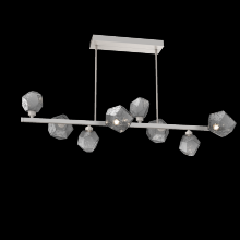 Hammerton PLB0039-T8-BS-S-001-L1 - Gem 8pc Twisted Branch-Beige Silver-Smoke Blown Glass-Threaded Rod Suspension-LED 2700K