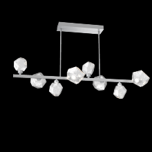 Hammerton PLB0039-T8-CS-C-001-L1 - Gem 8pc Twisted Branch-Classic Silver-Clear Blown Glass-Threaded Rod Suspension-LED 2700K