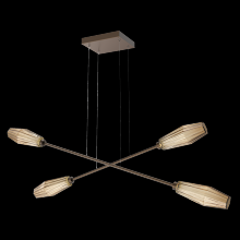 Hammerton PLB0049-M2-FB-B-CA1-L3 - Aalto Double Moda-Flat Bronze-Bronze Blown Glass-Stainless Cable-LED 3000K