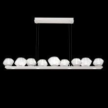 Hammerton PLB0089-0C-BS-C-CA1-L3 - Mesa 59" Linear Suspension-Beige Silver-Clear Blown Glass