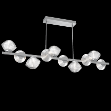 Hammerton PLB0089-T0-CS-C-001-L1 - Mesa 10pc Twisted Branch-Classic Silver-Clear Blown Glass-Threaded Rod Suspension-LED 2700K