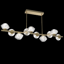 Hammerton PLB0089-T0-GB-C-001-L3 - Mesa 10pc Twisted Branch-Gilded Brass-Clear Blown Glass-Threaded Rod Suspension-LED 3000K