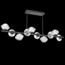 Hammerton PLB0089-T0-GP-C-001-L1 - Mesa 10pc Twisted Branch-Graphite-Clear Blown Glass-Threaded Rod Suspension-LED 2700K