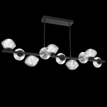 Hammerton PLB0089-T0-MB-C-001-L3 - Mesa 10pc Twisted Branch-Matte Black-Clear Blown Glass-Threaded Rod Suspension-LED 3000K