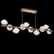 Hammerton PLB0089-T0-NB-C-001-L1 - Mesa 10pc Twisted Branch-Novel Brass-Clear Blown Glass-Threaded Rod Suspension-LED 2700K