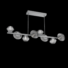 Hammerton PLB0089-T8-CS-S-001-L1 - Mesa 8pc Twisted Branch-Classic Silver-Smoke Blown Glass-Threaded Rod Suspension-LED 2700K