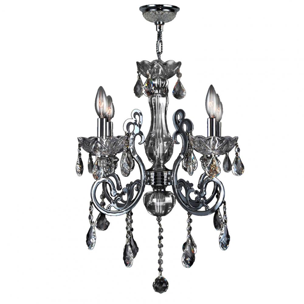 Kronos Collection 4 Light Chrome Finish and Chrome Crystal Chandelier 20&#34; D x 24&#34; H Medium