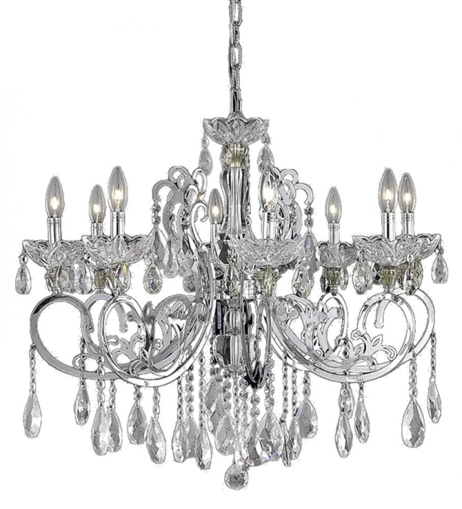 Kronos Collection 8 Light Chrome Finish and Clear Crystal Chandelier 30&#34; D x 26&#34; H Large