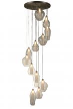 Worldwide Lighting Corp W33829MN25 - Botella 12-Light Matte Nickel Finish Halogen / LEd Clear Glass Cascade Pendant Ceiling Light d25 in.