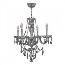 Worldwide Lighting Corp W83095C23-CH - Provence Collection 4 Light Chrome Finish and Chrome Crystal Chandelier 23&#34; D x 25&#34; H Medium