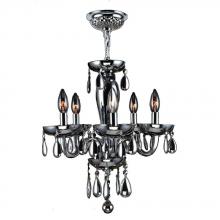 Worldwide Lighting Corp W83127C16-SM - Gatsby Collection 5 Light Chrome Finish and Smoke Blown Glass Chandelier 16&#34; D x 18&#34; H Mini