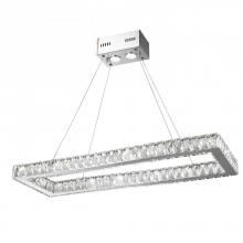 Worldwide Lighting Corp W83145KC34 - Galaxy 16 Integrated LEd Light Chrome Finish diamond Cut Crystal Rectangle Chandelier 6000K 34 in. L