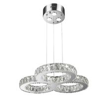 Worldwide Lighting Corp W83149KC24 - Galaxy 27 Integrated LEd Light Chrome Finish diamond Cut Crystal Triple Ring Chandelier 6000K 24 in.