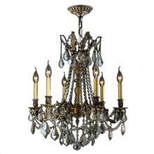 Worldwide Lighting Corp W83305BP23-GT - Windsor 6-Light Antique Bronze Finish and Golden Teak Crystal Chandelier 23 in. Dia x 26 in. H Mediu