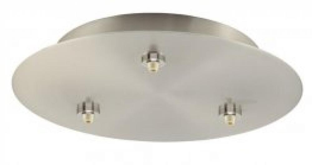 Canopy Line Voltage 3 Light Round 12&#34; Polished Chrome