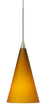 Stone Lighting PD180AMSNX3M - Pendant Konos Amber Satin Nickel GY6.35 Xenon 35W Monopoint