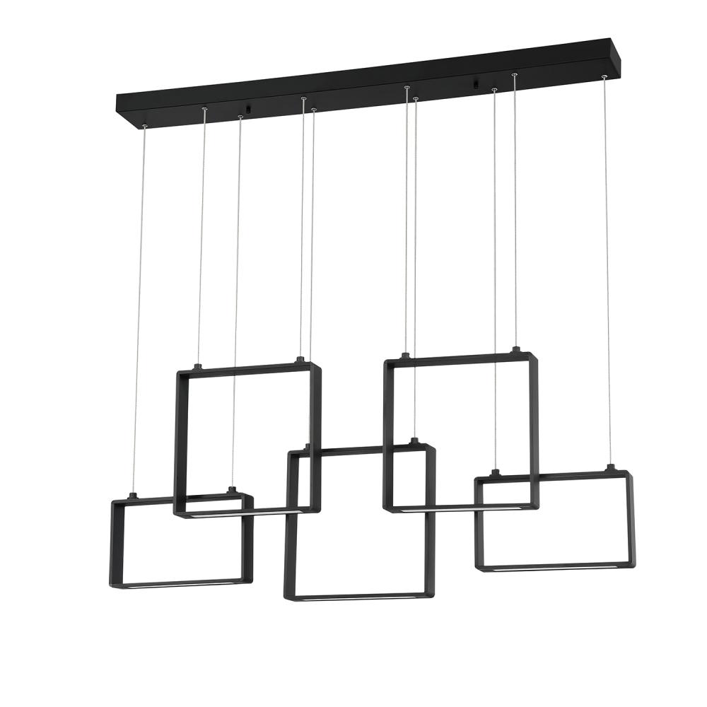 QUADRON 5-Light Black LED Pendant Bar