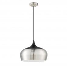 Kendal PF134-SN/BLK - ORIAN GRANDE 1-Light Satin Nickel & Black Pendant