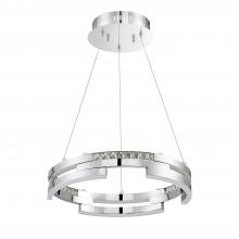 Kendal PF8718-CH - SATERN series 32 Watt Black Stainless Integrated LED Ring Pendant