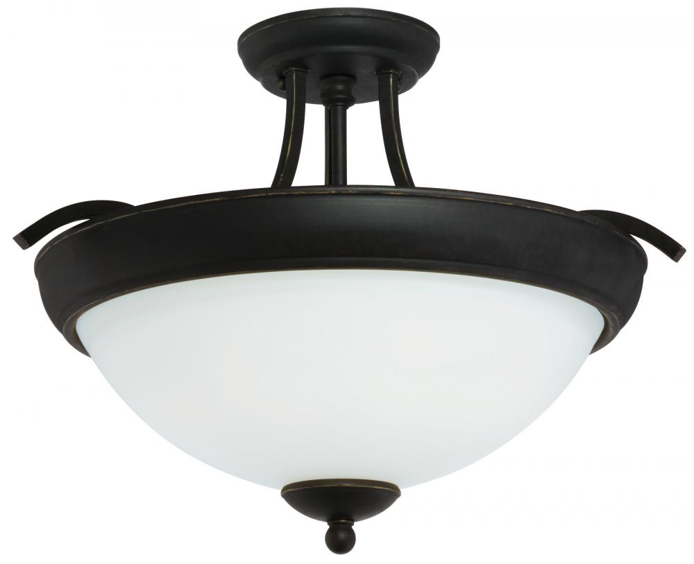 Black Bowl Semi-Flush Mount
