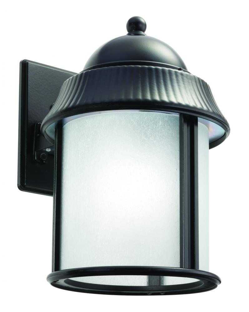 One Light Black Wall Lantern