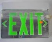 Light Concepts (Lithonia) LRP 2 GMR 120/277 TM - Exit Sign, 2-sided, Ceiling Mounted, Green Letters on Mirror Backplate