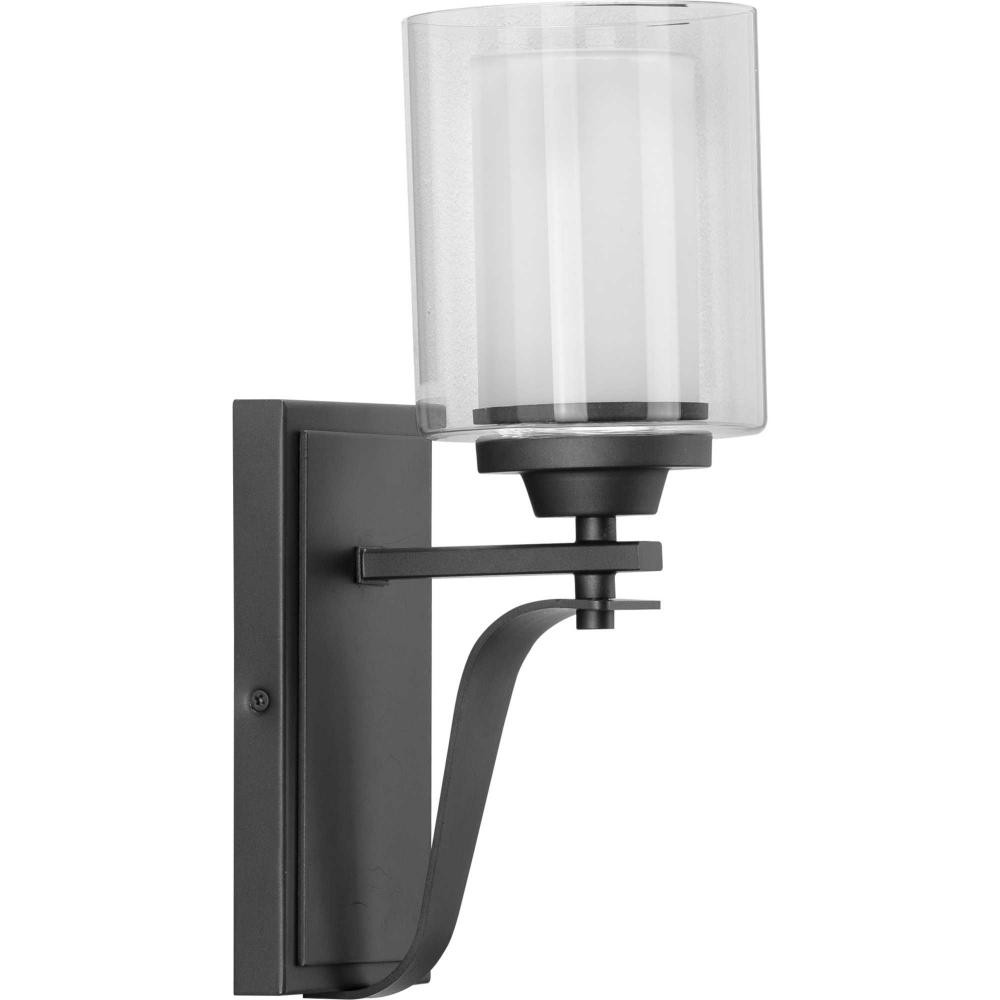 Kene Collection One-Light Graphite Clear Glass Craftsman Bath Vanity Light