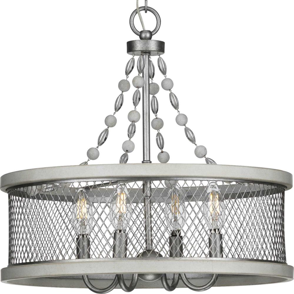 Austelle Collection Four-Light Galvanized Finish Farmhouse Chandelier Light