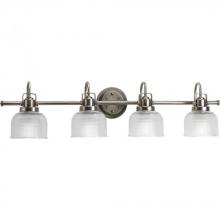 Progress P2997-81 - Archie Collection Four-Light Antique Nickel Clear Double Prismatic Glass Coastal Bath Vanity Light