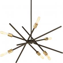 Progress P400108-020 - Astra Collection Six-Light Antique Bronze Mid-Century Modern Chandelier Light