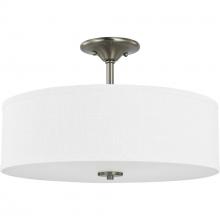 Progress P350167-009 - Inspire Collection Brushed Nickel Three-Light 18&#34; Semi-Flush Mount