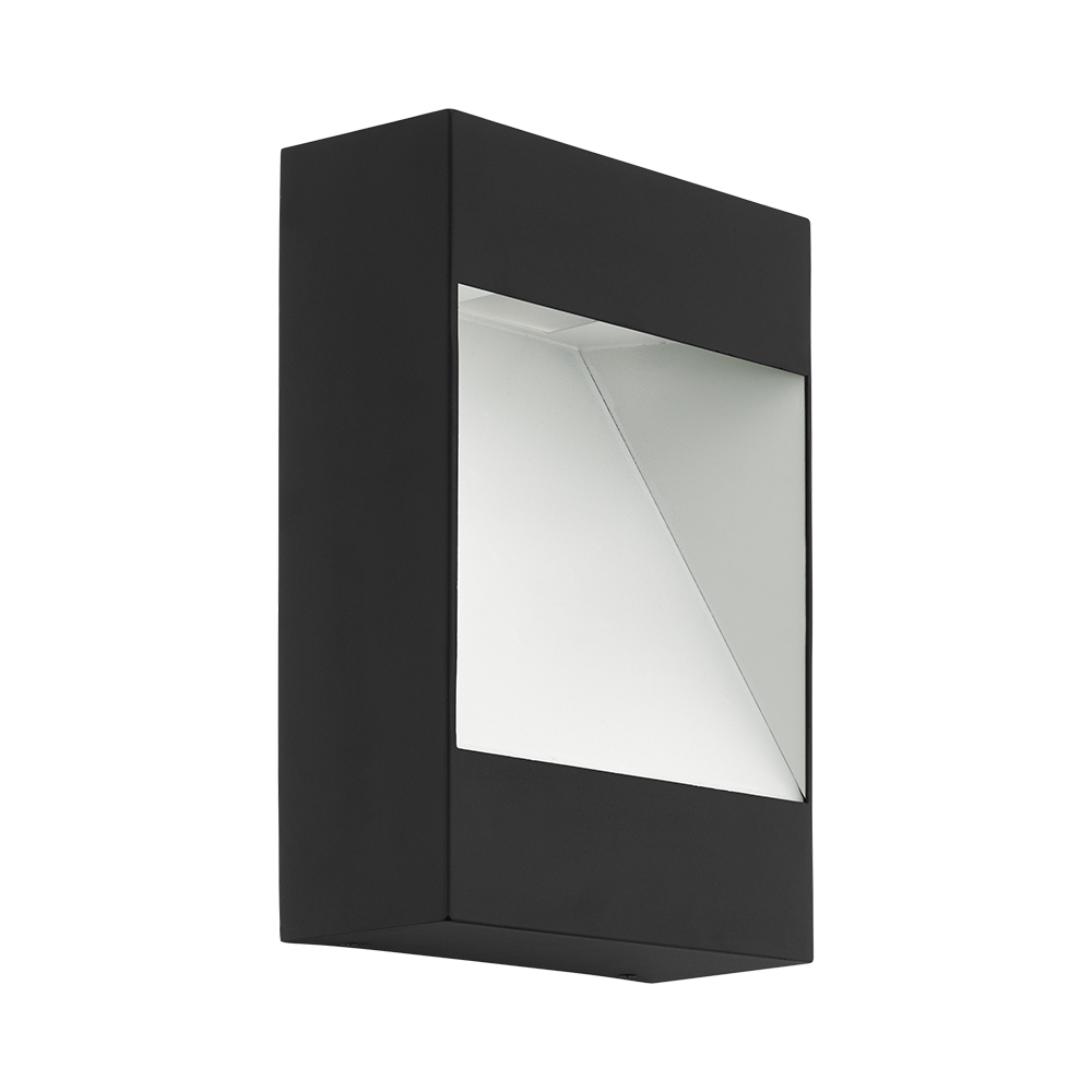 Manfria - Outdoor Wall Light, Black & White Finish, Integrated LED