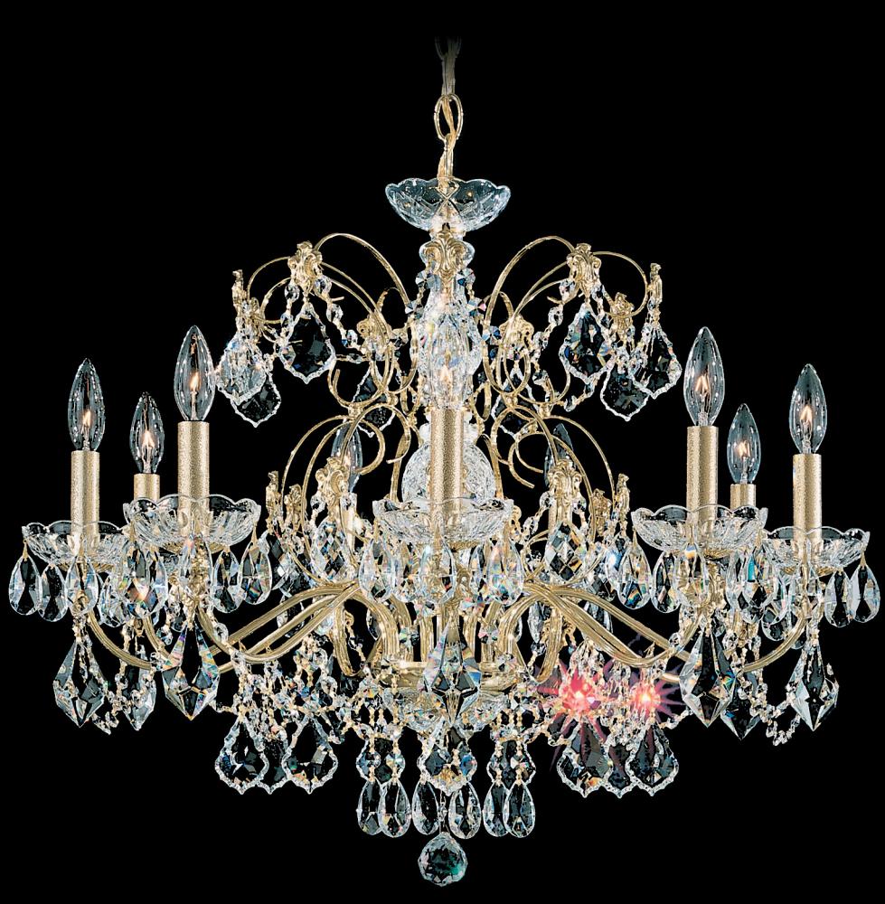 Century 9 Light 120V Chandelier in Etruscan Gold with Heritage Handcut Crystal