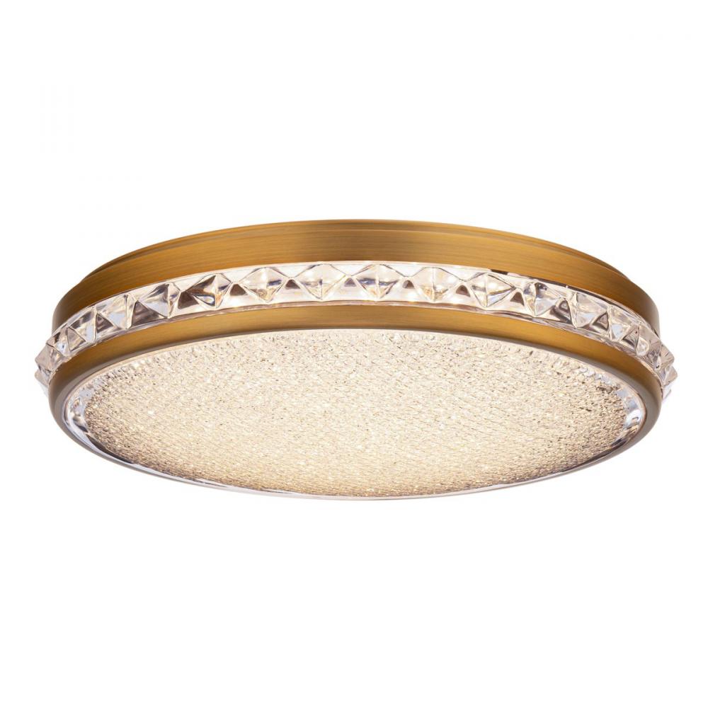 Kristally 12 120V Flush Mount in Aged Brass with Radiance Crystal Dust