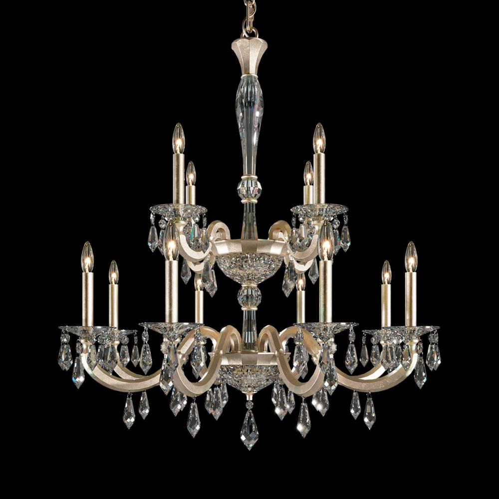 Napoli 12 Light 120V Chandelier in Black with Radiance Crystal