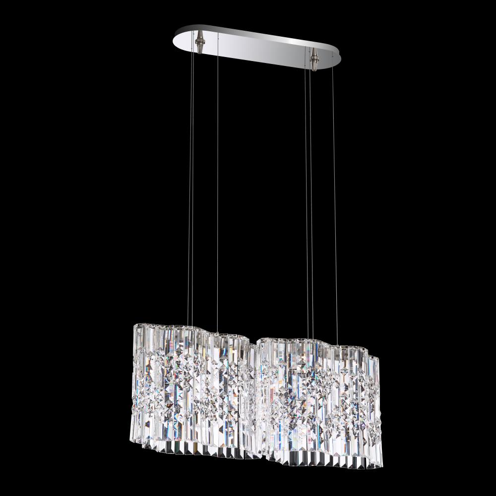 Selene 30IN LED 120V Pendant in Stainless Steel with Optic Crystal