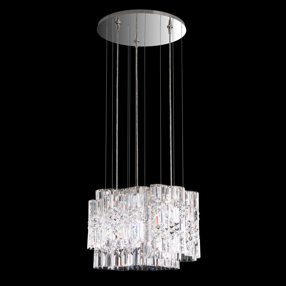 Selene 18IN LED 120V Pendant in Stainless Steel with Optic Crystal